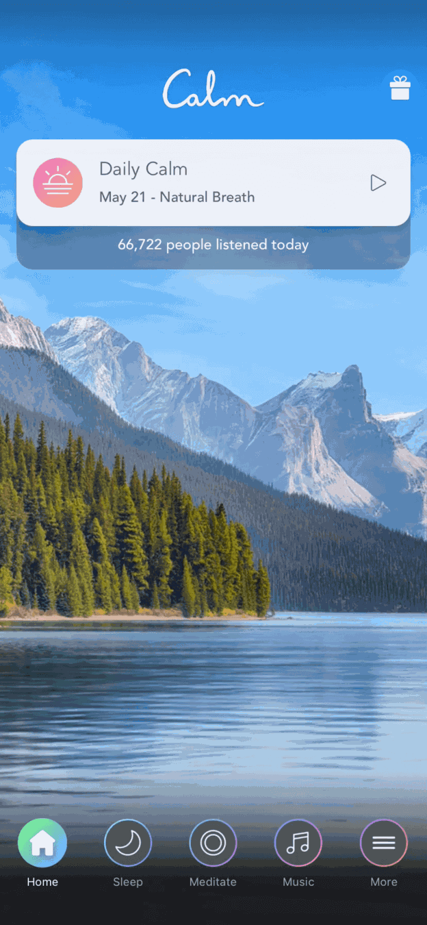 The home screen screen
