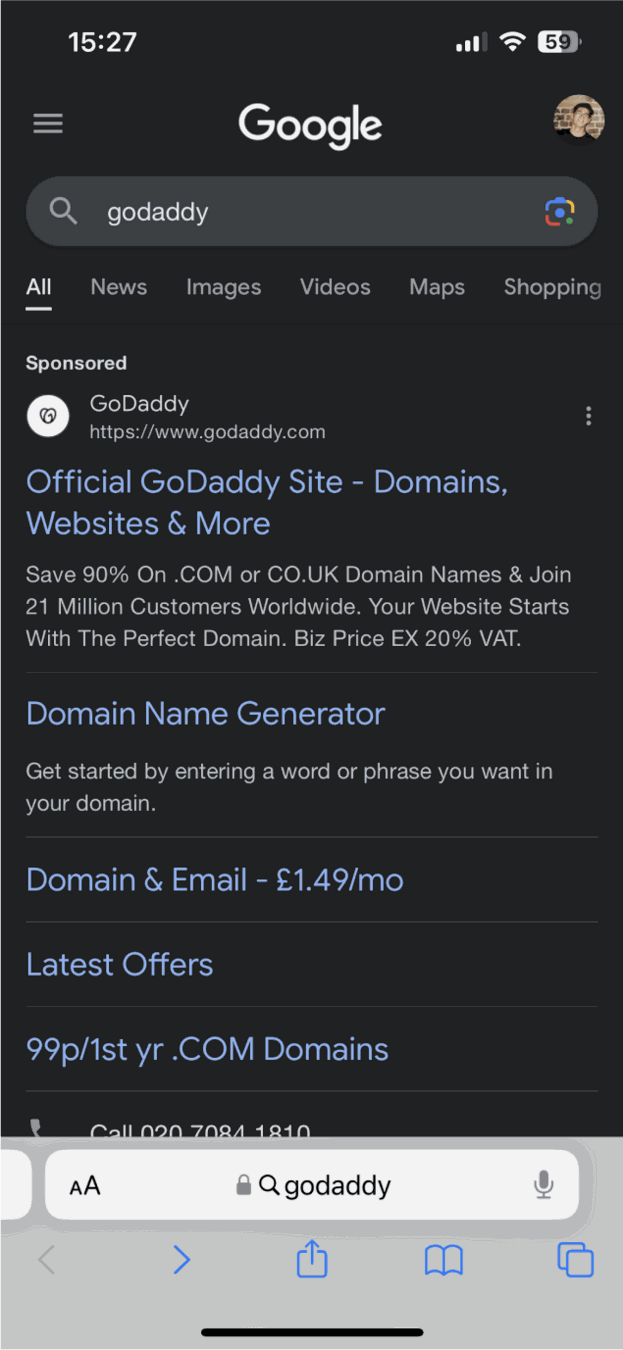 A cheap domain screen