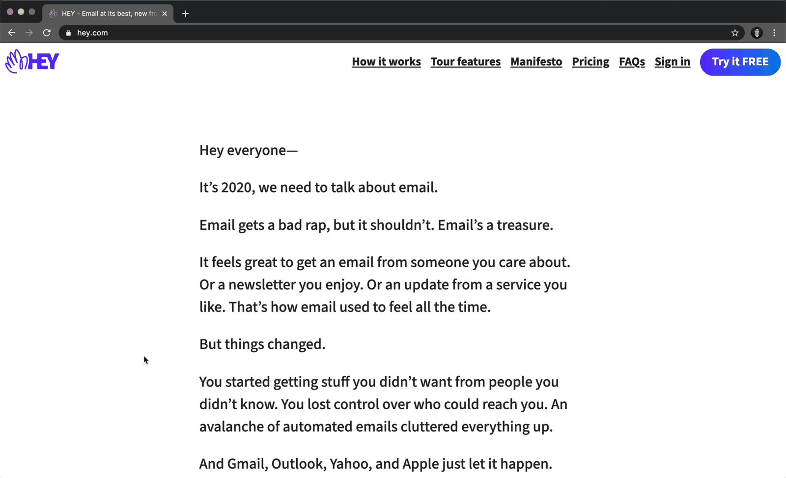 The manifesto screen