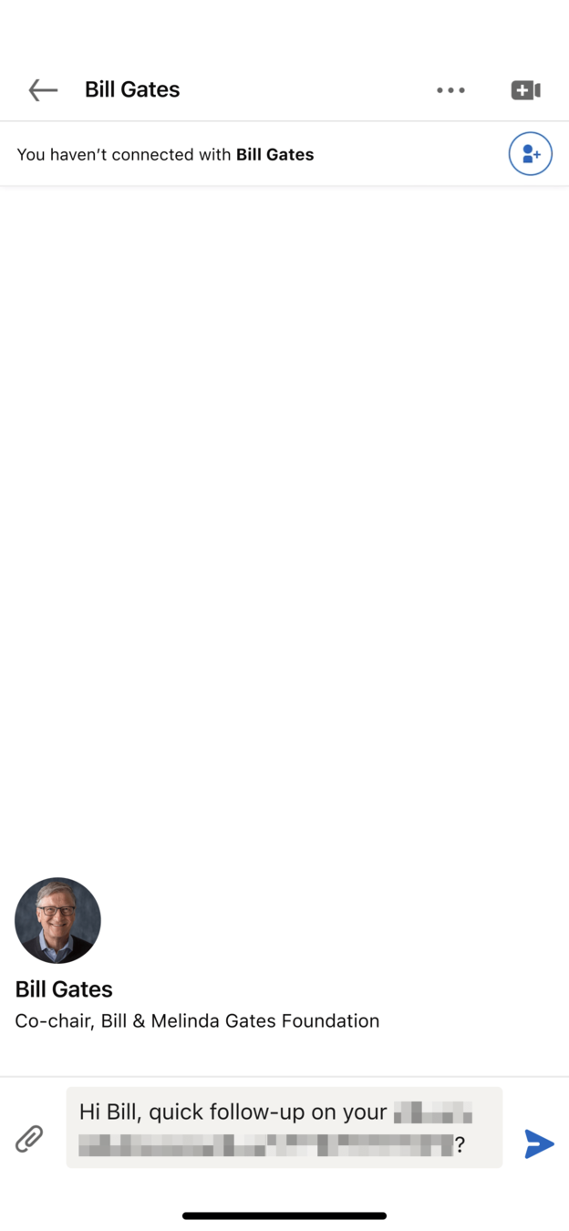 The message screen
