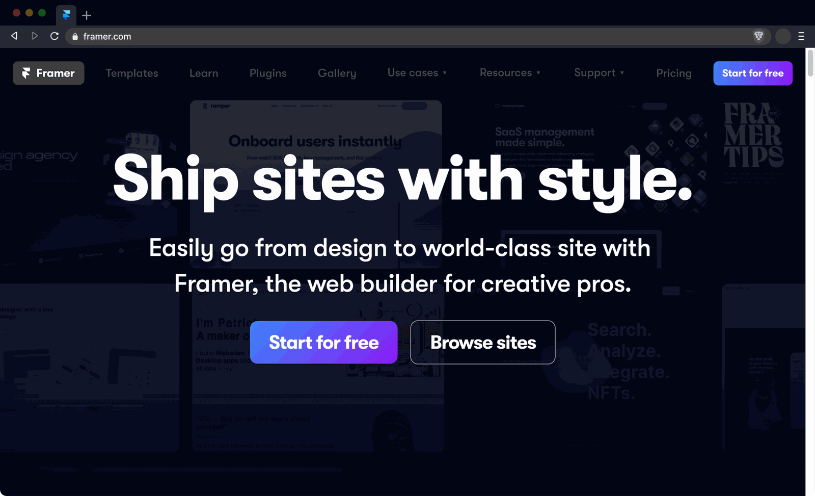 The signup screen