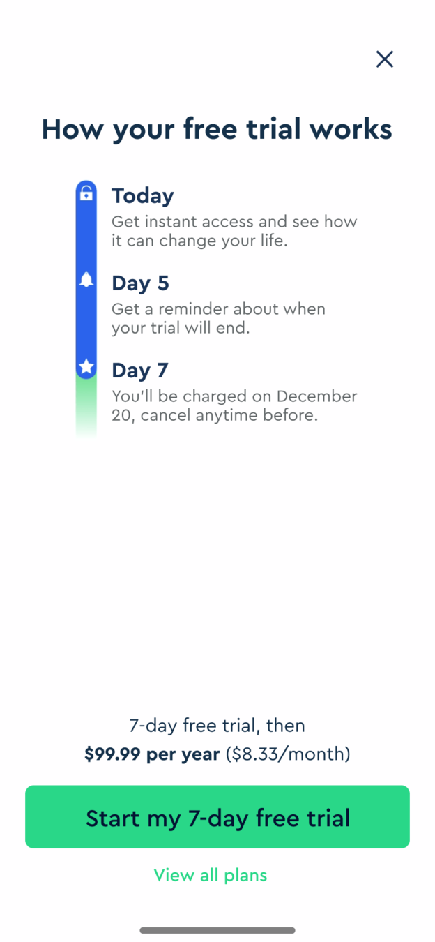 The test corrected screen